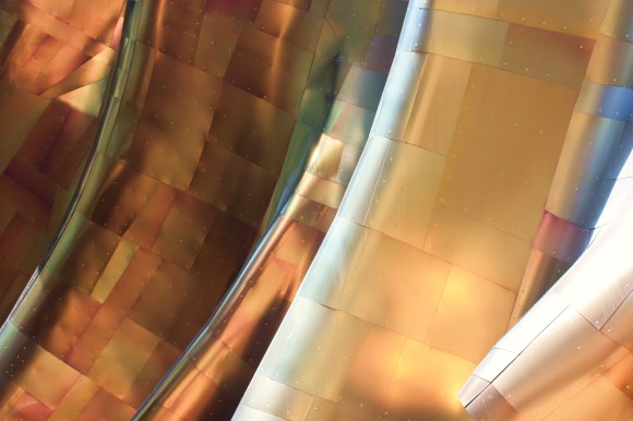 Seattle's Experience Music Project, a sea of metallic undulations by Alex Mendez